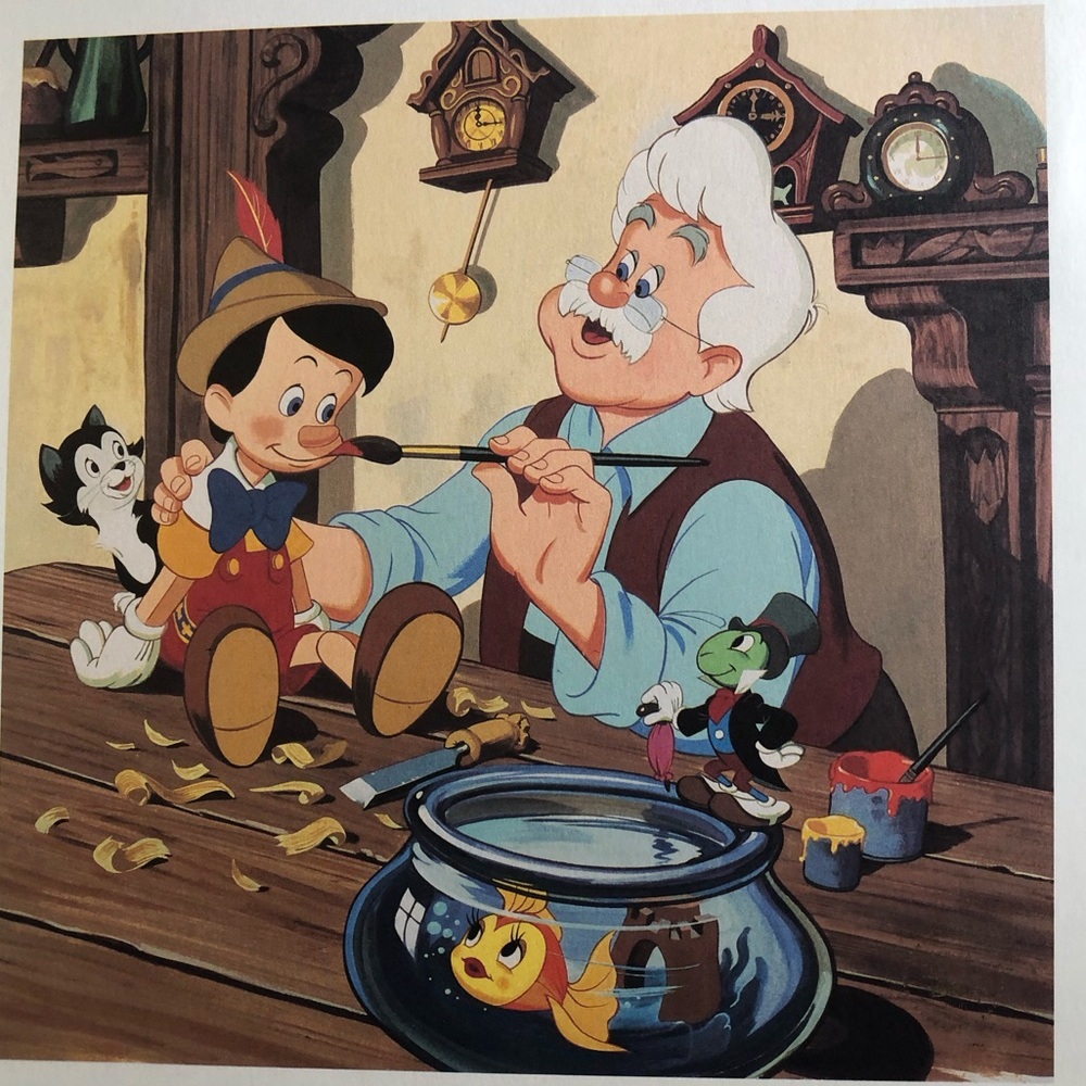 AT&T Rewards Art of Walt Disney Special Edition Pinocchio Lithograph Print VTG